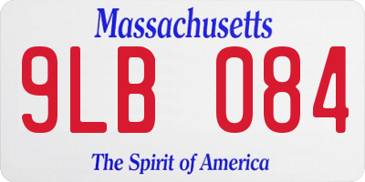 MA license plate 9LB084