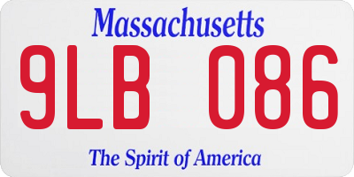 MA license plate 9LB086