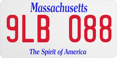 MA license plate 9LB088
