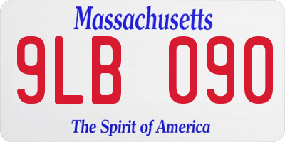 MA license plate 9LB090
