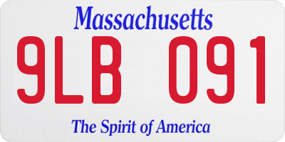 MA license plate 9LB091