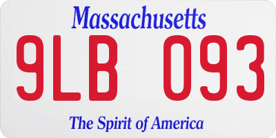 MA license plate 9LB093