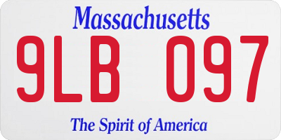 MA license plate 9LB097