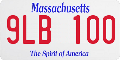 MA license plate 9LB100