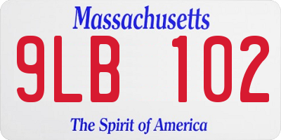 MA license plate 9LB102