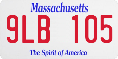 MA license plate 9LB105