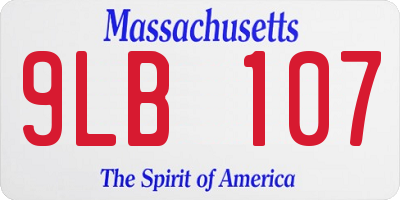MA license plate 9LB107