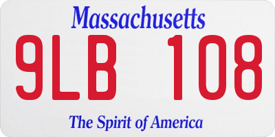 MA license plate 9LB108
