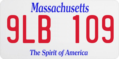 MA license plate 9LB109