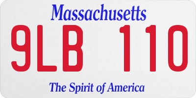 MA license plate 9LB110
