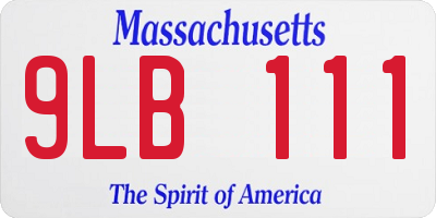 MA license plate 9LB111