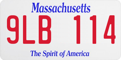 MA license plate 9LB114