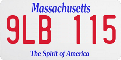MA license plate 9LB115