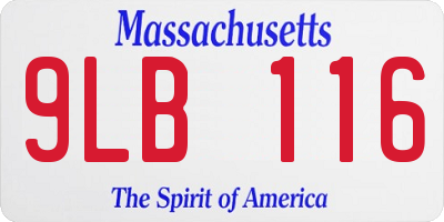 MA license plate 9LB116
