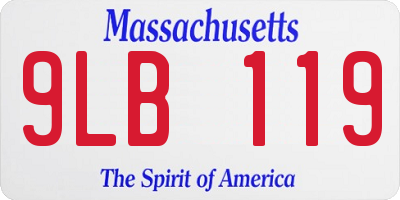 MA license plate 9LB119