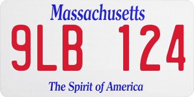 MA license plate 9LB124