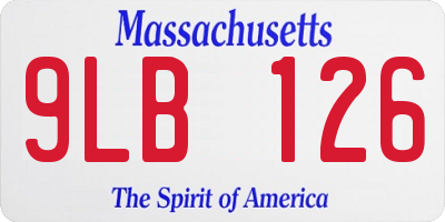 MA license plate 9LB126