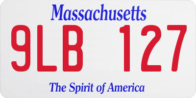 MA license plate 9LB127