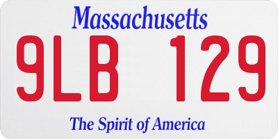 MA license plate 9LB129