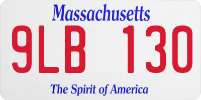 MA license plate 9LB130