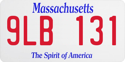 MA license plate 9LB131