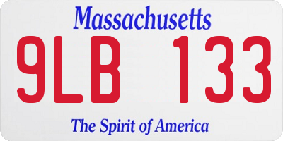 MA license plate 9LB133