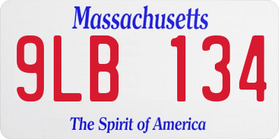 MA license plate 9LB134