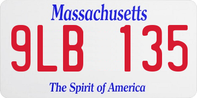 MA license plate 9LB135