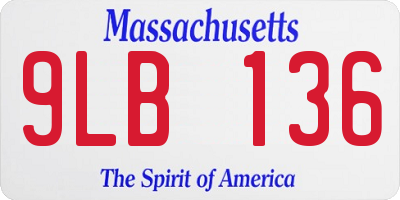 MA license plate 9LB136