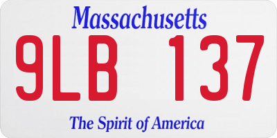 MA license plate 9LB137
