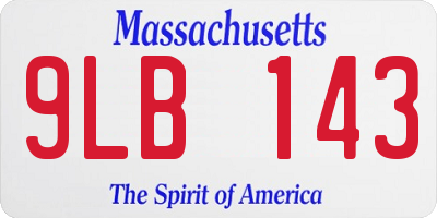 MA license plate 9LB143