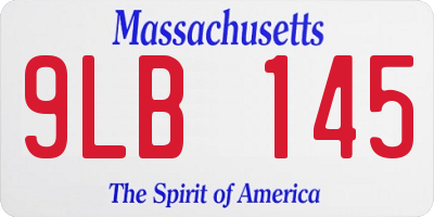 MA license plate 9LB145