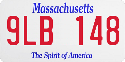 MA license plate 9LB148