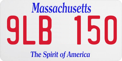 MA license plate 9LB150