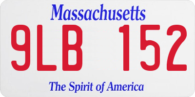 MA license plate 9LB152