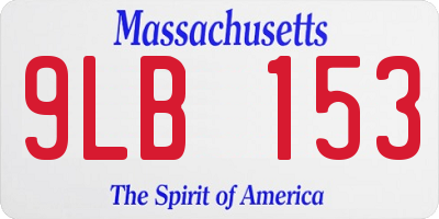 MA license plate 9LB153