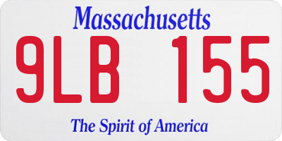 MA license plate 9LB155