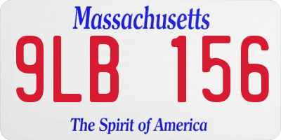 MA license plate 9LB156