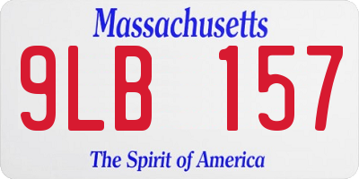 MA license plate 9LB157