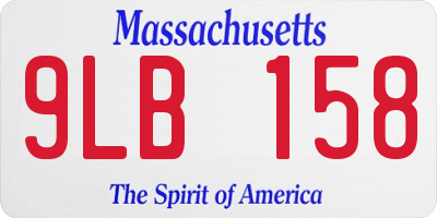 MA license plate 9LB158