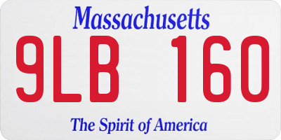 MA license plate 9LB160