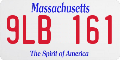 MA license plate 9LB161