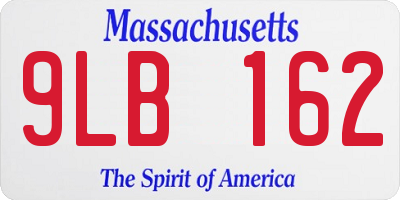 MA license plate 9LB162