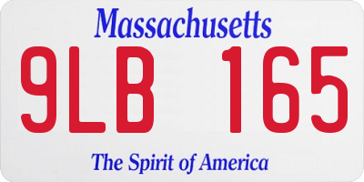 MA license plate 9LB165