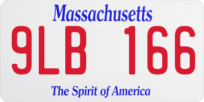 MA license plate 9LB166