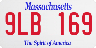 MA license plate 9LB169