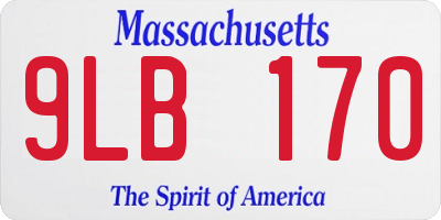 MA license plate 9LB170