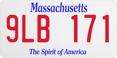 MA license plate 9LB171
