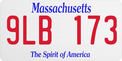MA license plate 9LB173