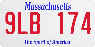 MA license plate 9LB174